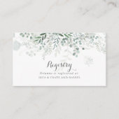 ミニマリスト結婚ユーカリのギフト登録 エンクロージャーカード (正面)