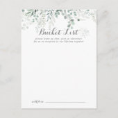 ミニマリスト結婚ユーカリのバケットリストカード ポストカード (正面)