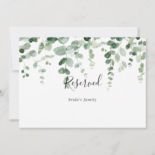 ミニマリスト結婚ユーカリの予約サイン (裏面)