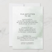 ミニマリスト結婚ユーカリの旅程カード 招待状 (裏面)