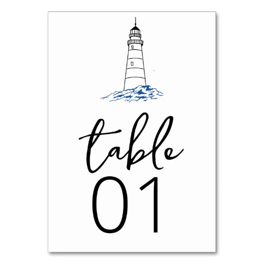 ミニマリスト結婚ライトハウスのテーブル番号 テーブルナンバー (正面)