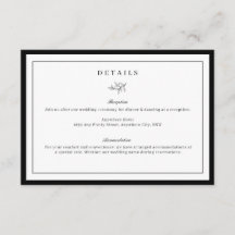 ミニマリスト結婚リーフの詳細エンクロージャカード