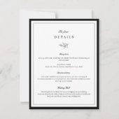 ミニマリスト結婚リーフの詳細エンクロージャカード 招待状 (正面)