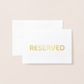 ミニマリスト結婚予約のテーブルプレイスフォイルカード 箔カード (封筒付き正面)