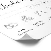 ミニマリスト結婚式のタイムライン看板 ポスター (角)