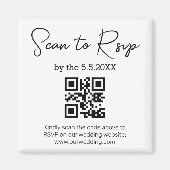 ミニマリスト結婚式ウェブサイトRSVPQRコード マグネット (正面)