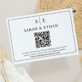ミニマリスト結婚式パーティーのウェブサイトQRコード エンクロージャーカード