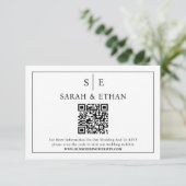 ミニマリスト結婚式パーティーのウェブサイトQRコード エンクロージャーカード (スタンド正面)