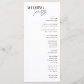 ミニマリスト結婚式プログラムカード プログラム (裏面)