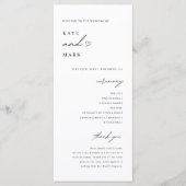 ミニマリスト結婚式プログラムカード プログラム (正面)