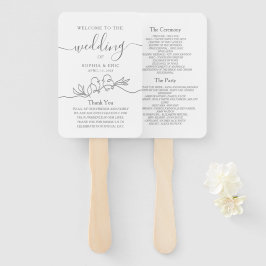 ミニマリスト結婚式プログラム ハンドファン