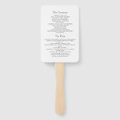 ミニマリスト結婚式プログラム ハンドファン (裏面)