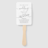 ミニマリスト結婚式プログラム ハンドファン (正面)