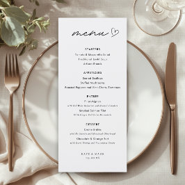 ミニマリスト結婚式メニューカード メニュー