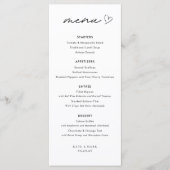 ミニマリスト結婚式メニューカード メニュー (正面)