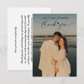 ミニマリスト結婚式写真感謝カード サンキューカード (正面/裏面)