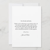 ミニマリスト結婚式写真感謝カード 招待状 (裏面)