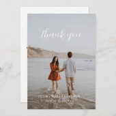 ミニマリスト結婚式写真感謝カード 招待状 (正面/裏面)