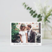 ミニマリスト結婚式写真感謝ハガキ ポストカード (スタンド正面)