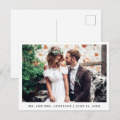 ミニマリスト結婚式写真感謝ハガキ ポストカード (正面/裏面)