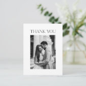 ミニマリスト結婚式写真感謝 ポストカード (スタンド正面)