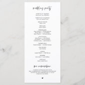 ミニマリスト結婚式 プログラムの新夫妻モダンの プログラム (裏面)