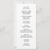 ミニマリスト結婚式 プログラム (裏面)