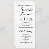 ミニマリスト結婚式 プログラム (正面/裏面)