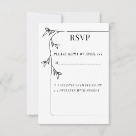 ミニマリスト結婚式 RSVP 返信カード