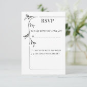ミニマリスト結婚式 RSVP 返信カード (スタンド正面)