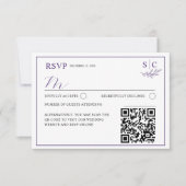 ミニマリスト結婚式QRコード ウェディング 出欠カード (正面)