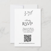 ミニマリスト結婚式QRコードRSVPカード 出欠カード (正面)