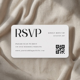 ミニマリスト結婚式QRコードRSVP エンクロージャーカード
