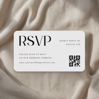 ミニマリスト結婚式QRコードRSVP エンクロージャーカード