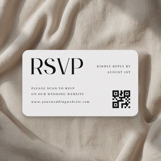 ミニマリスト結婚式QRコードRSVP エンクロージャーカード