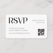 ミニマリスト結婚式QRコードRSVP エンクロージャーカード (正面)