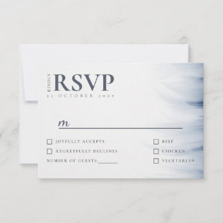 ミニマリスト結婚式RSVPカード（インク付き） 出欠カード