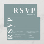 ミニマリスト結婚式RSVPカード 招待状 (正面/裏面)