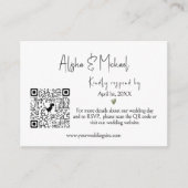 ミニマリスト結婚式RSVP QRコード格納装置カード エンクロージャーカード (正面)