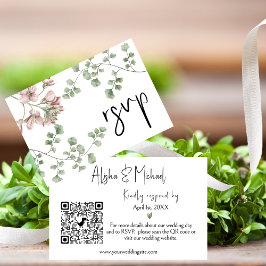 ミニマリスト結婚式RSVP QRコード格納装置カード エンクロージャーカード