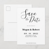 ミニマリスト結婚式Save The Dateポストカード 案内ポストカード (正面/裏面)