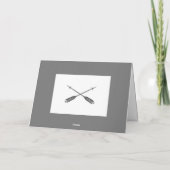 ミニマリスト結婚矢印 |グレー サンキューカード (裏面)