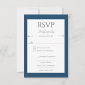 ミニマリスト結婚矢印 |マルセイユブルー 出欠カード (正面)