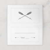 ミニマリスト結婚矢印 |白 プレイスカード (外部開封)