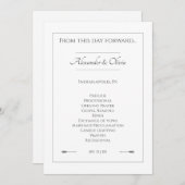 ミニマリスト結婚矢印 |白 プログラム (正面/裏面)