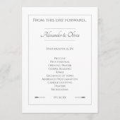 ミニマリスト結婚矢印 |白 プログラム (正面)