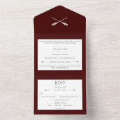 ミニマリスト結婚矢印 |赤 オールインワン招待状 (内側)