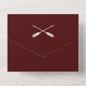 ミニマリスト結婚矢印 |赤 オールインワン招待状 (裏面)