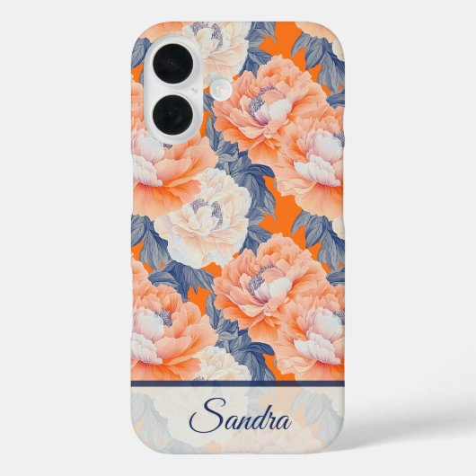 ミニマリスト結婚記念日ギフト芍薬フラワーネーム Case-Mate iPhoneケース (裏面)