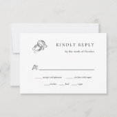 ミニマリスト結婚馬蹄型 |食事の選択 出欠カード (正面)